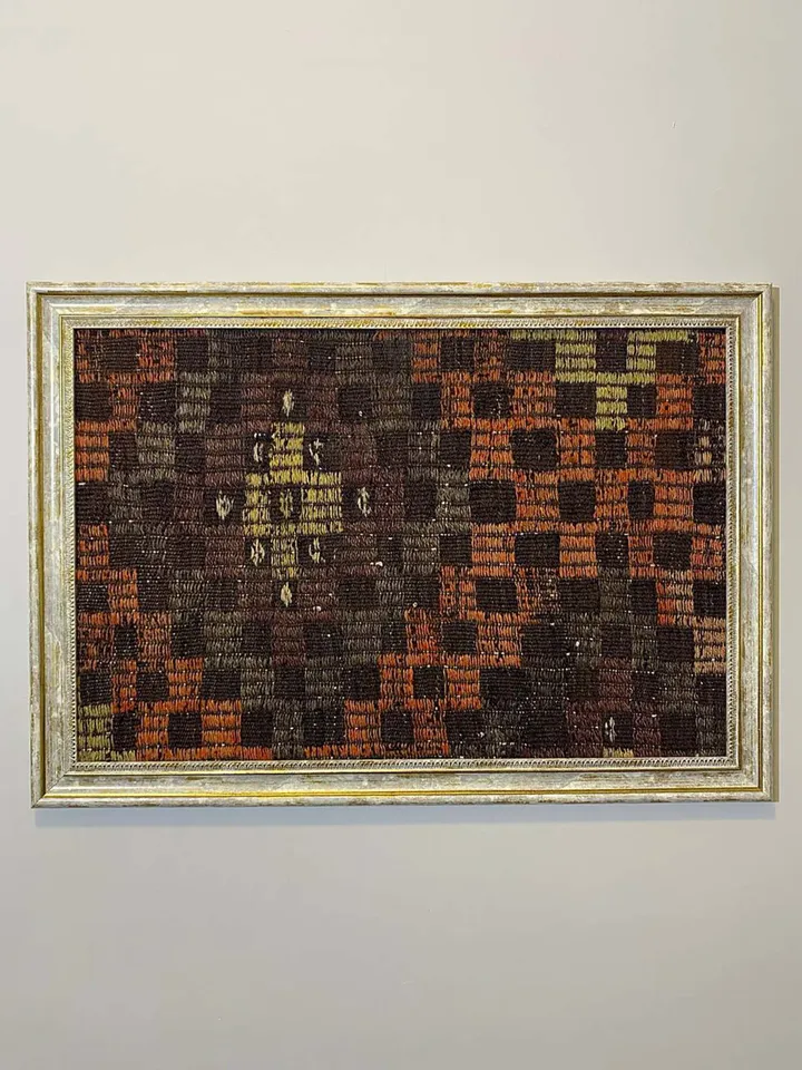 Vintage wall kilim art, unique hand-woven woolen kilim on the wall, home decor , 50x70 cm