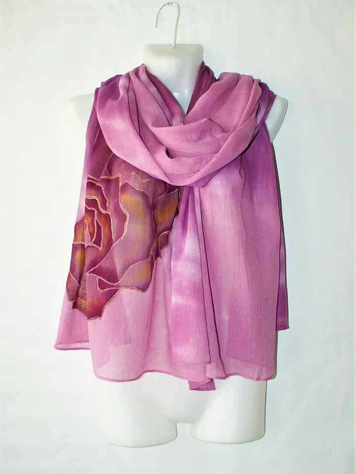 Pure cotton scarf for ladies Long purple floral scarf Cotton shawls and wraps