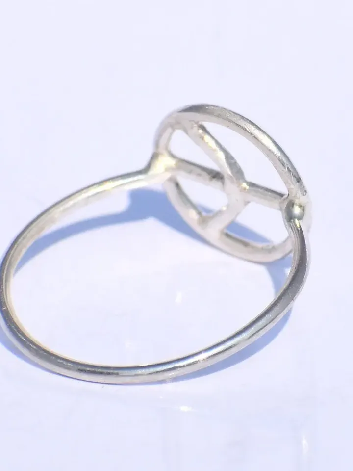 Silver Peace Ring, Silver Hollow Ring, Handmade Ring, 925 Silver Ring, Bohemian Ring, Unisex Jewelry, Knuckle Ring, Yoga Ring, Gift For Her