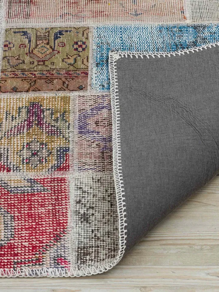 Patchwork Kilim Rug, Multi Color Handmade Turkish Patchwork Rug, 160x230 cm 5,3x7,5 ft ,