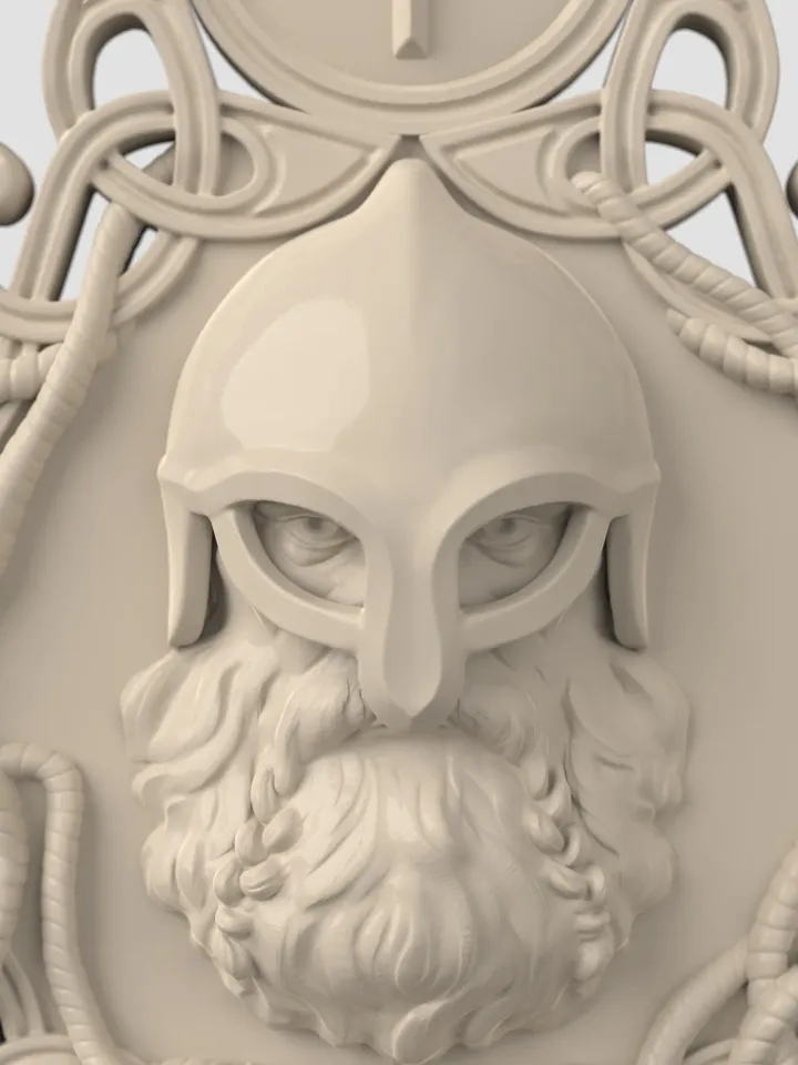 3D Model STL CNC Router file 3dprintable Thor Panel with Wolf