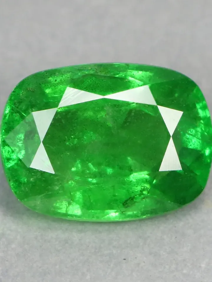 1.85 CT Magnificent Sparking Green Cushion Cut Unheated 100% Natural Tsavorite Garnet From Tanzania