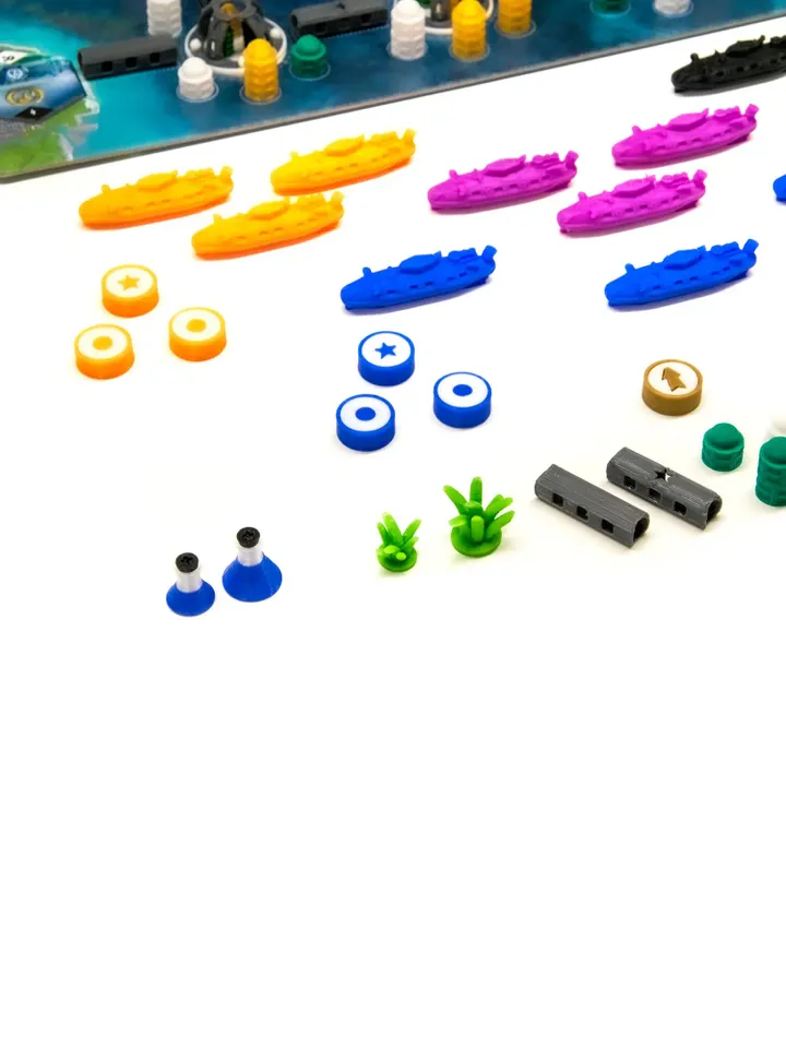 Underwater Cities Compatible Upgrade Set - Board Game Accessories Pieces Boardgame Kit Component Upgrades Resource Tokens Submarines Cities