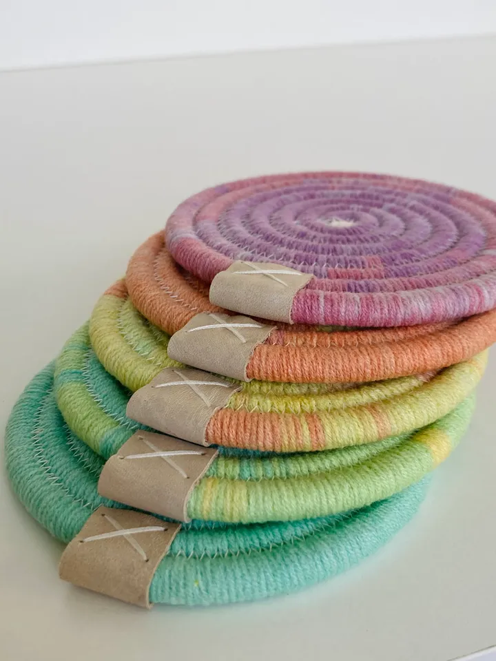 Rainbow coaster set of 5, diameter 4''