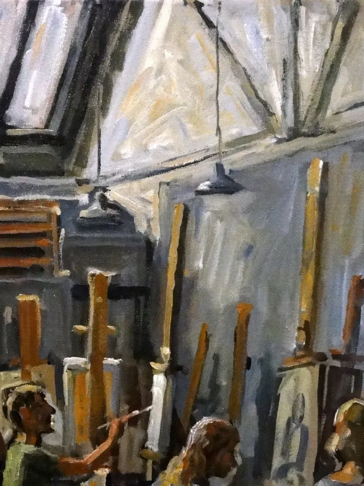 Large Original Studio Interior Painting - Morning Light/Art Students League New York - 22x28 Oil on Linen, Signed American Realist Fine Art