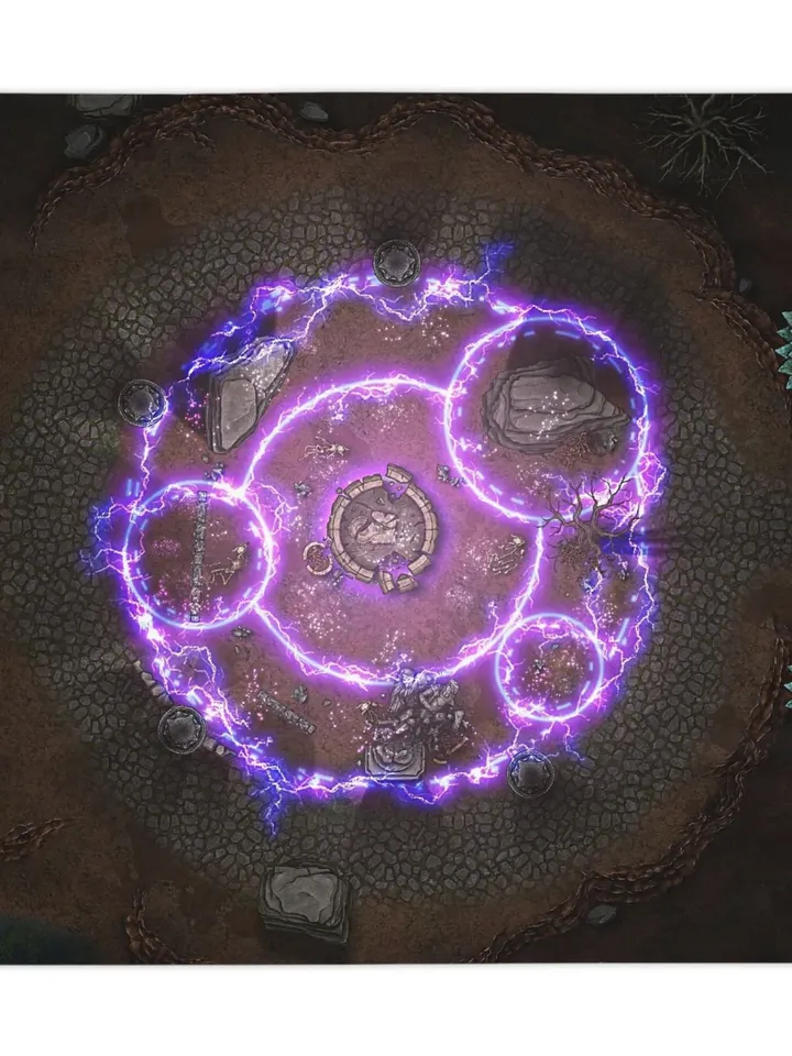 TTRPG Wargame Mage's Circle Terrain Cloth | Tabletop Roleplaying Game Table Cover, RPG Miniatures, Gift for Dungeon Master, DnD Dice Map