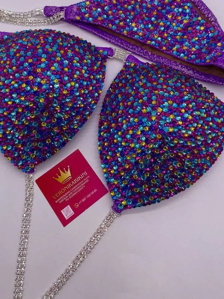 Competition Figure Suit with Crystals/Competition Suit/Posing Suit/Rhinestone Fitness NPC,IFBB,WBFF