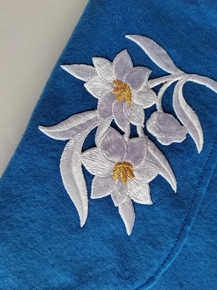 手拿包 Felt clutch blue cosmetic bag small bag flower handbag
