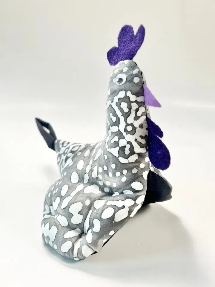 Batik Pot Holders | Chicken Hot Pads in Gray Batik | Bohemian Home Decor