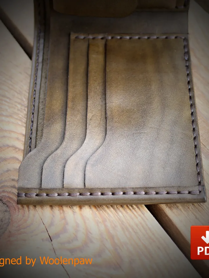 leather pattern - Bifold wallet for Dollar an Euro bills. BF5