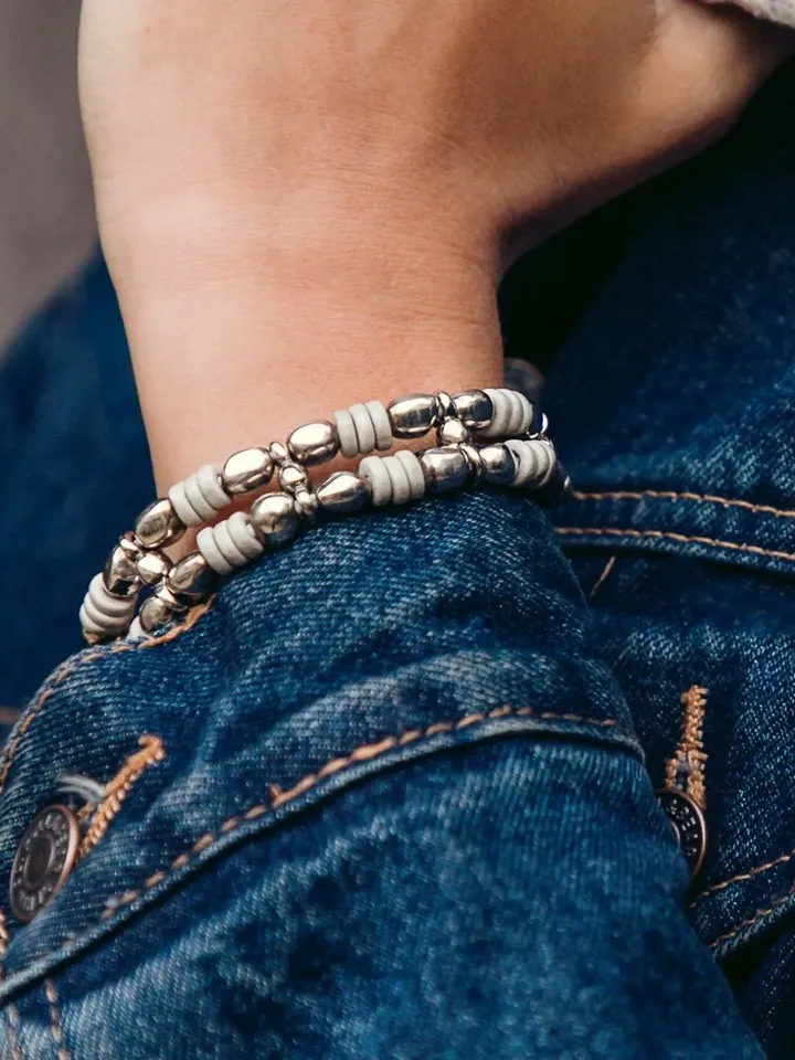 Beaded Bracelets for Women, Double Strand Bohemian Bracelet Uno de 50 Style, Girlfriends Valentines Gifts for Her, Leather Cord Bracelet