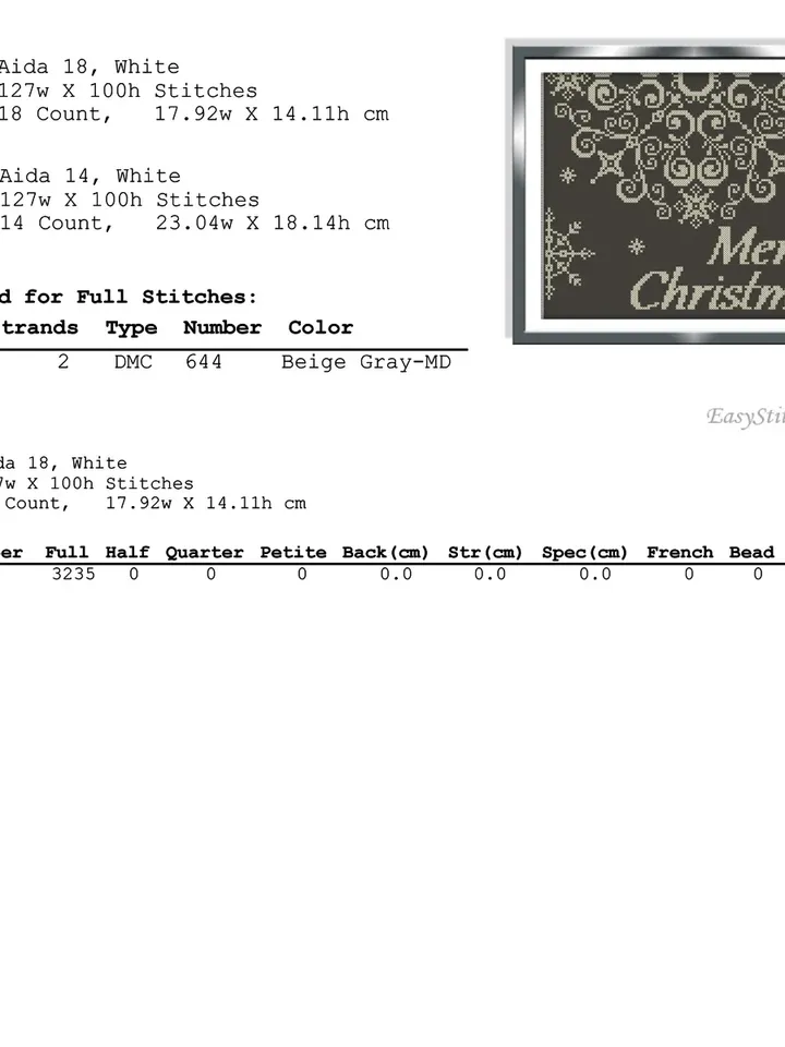 Snowflake cross stitch pattern. Christmas cross stitch pattern. Winter. Merry Christmas. Easy.