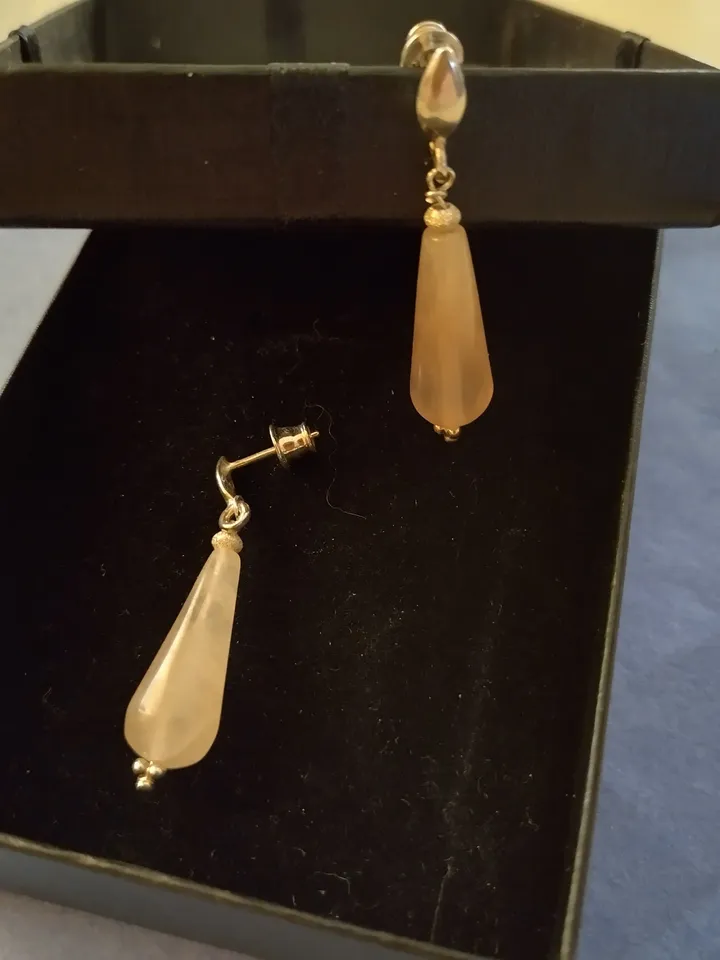 Pink quartz silver sterling earrings earrings
