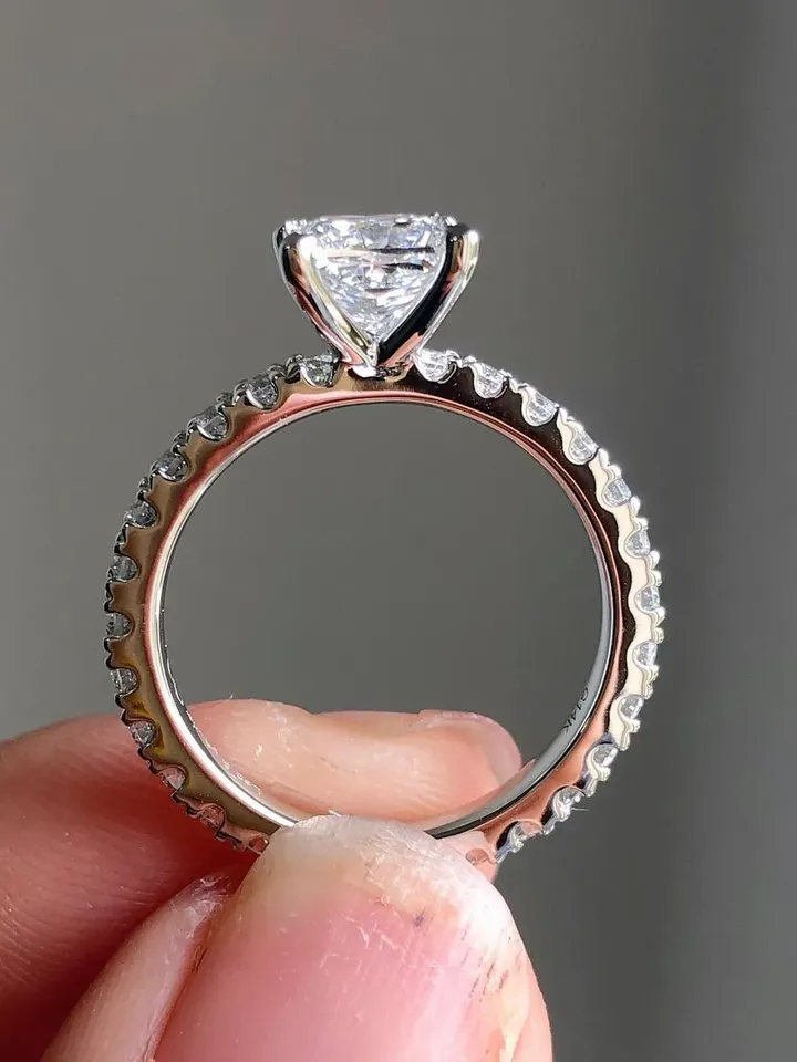 Princess Cut Moissanite Colorless 6.5mm/1.55ct Wedding Ring,Valentine Gift,Gift For Her,Anniversary Ring,Perfect gift for Her,Birthday Gift.