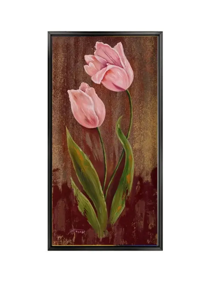 Pink Tulip picture Print on Canvas , Floating Frame Option, Modern Wall Art, Extra Large Canvas Wall Art