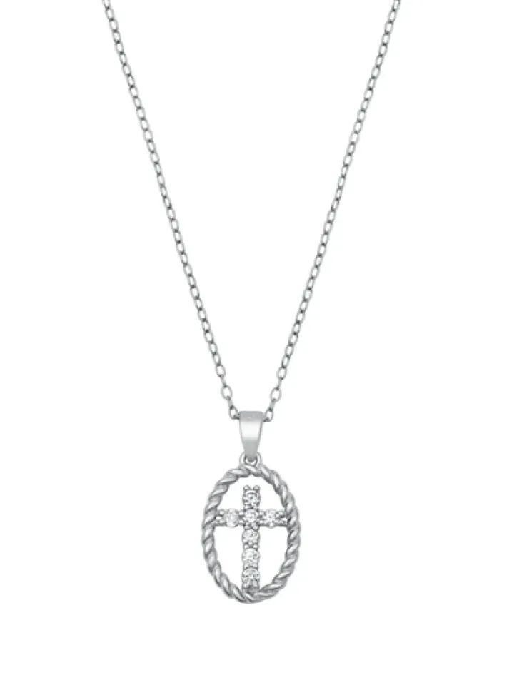Cross Necklace Cross Charm Cz with Sterling Silver 925 Religious gift for women First Communion Jewelry #religiousjewelry #crossnecklace