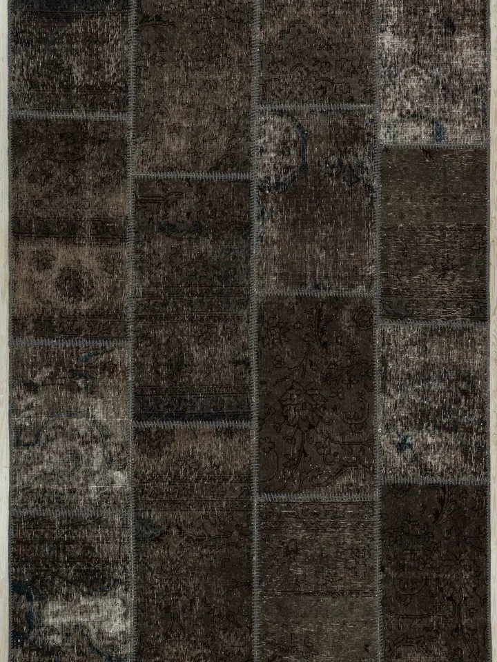 Black Patchwork Kilim Rug, Handmade Turkish Patchwork Rug, 160x230 cm 5,3x7,5 ft ,