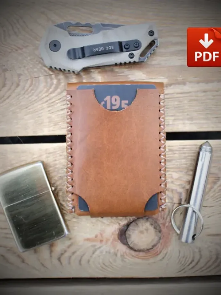 Mini wallet - Download pattern to make a leather pocket wallet. MW-3