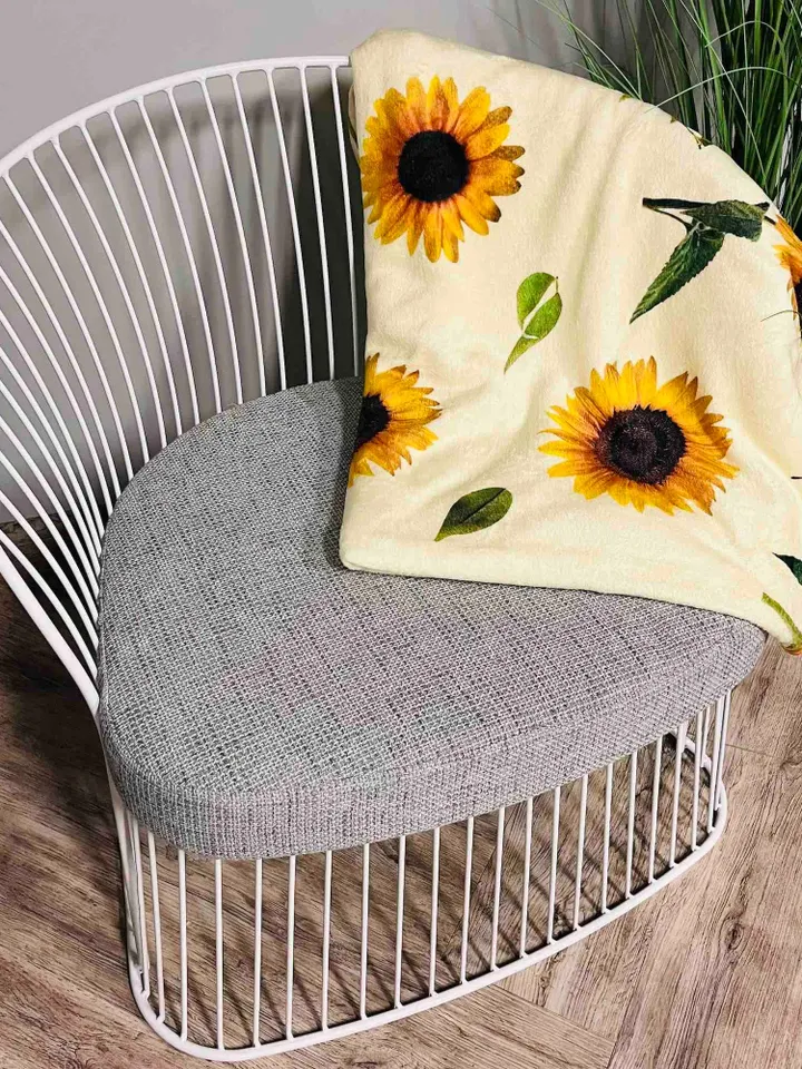Sunflower throw blanket / floral blanket / yellow blanket / boho blanket / sunflowers fleece / flowers blanket / sunflower decor
