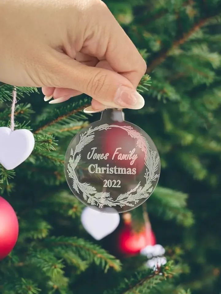Family Wreath Personalized Christmas Ornament