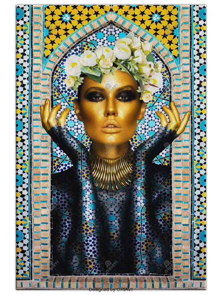 Persian Tile Girl | Persian Wall Art | Persian Calligraphy Wall Art | Traditional Persian Gift | Persian Art