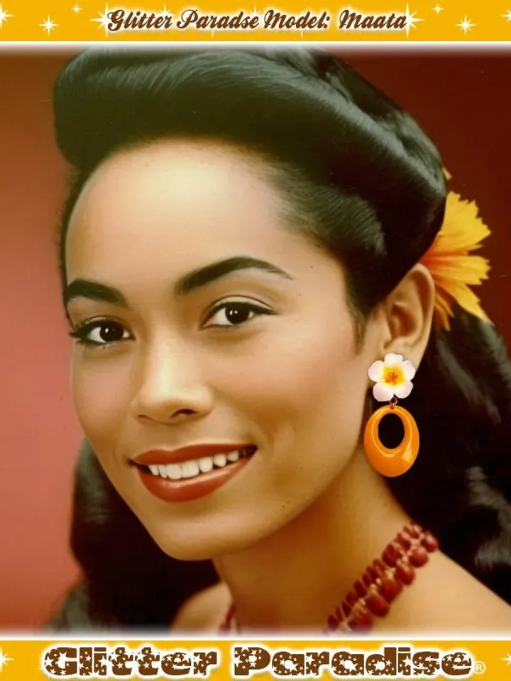 60's Plumeria Hoops - Earrings - Plumeria - Flower Jewelry - Plumeria Jewelry - 1960's Inpsired - Floral Earrings - Glitter Paradise®