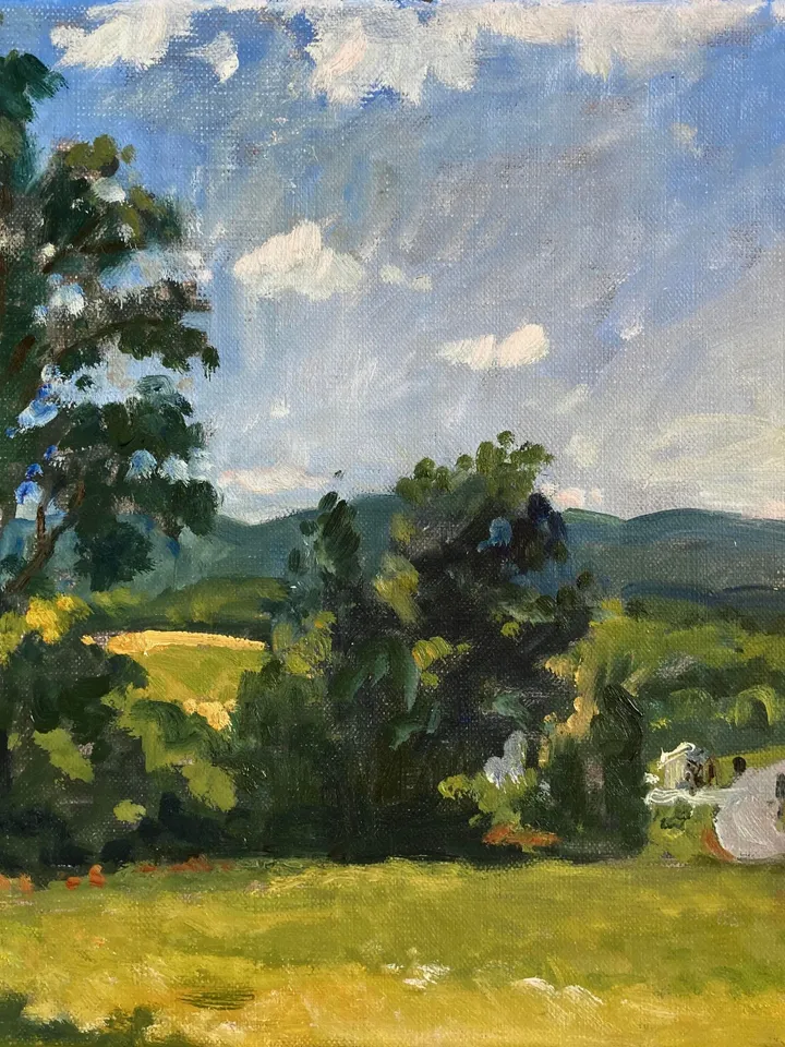 Original Landscape Painting - Summer Light Luce Road/Williamstown/Berkshires - 11x14 Oil on Linen, Impressionist Plein Air Fine Art