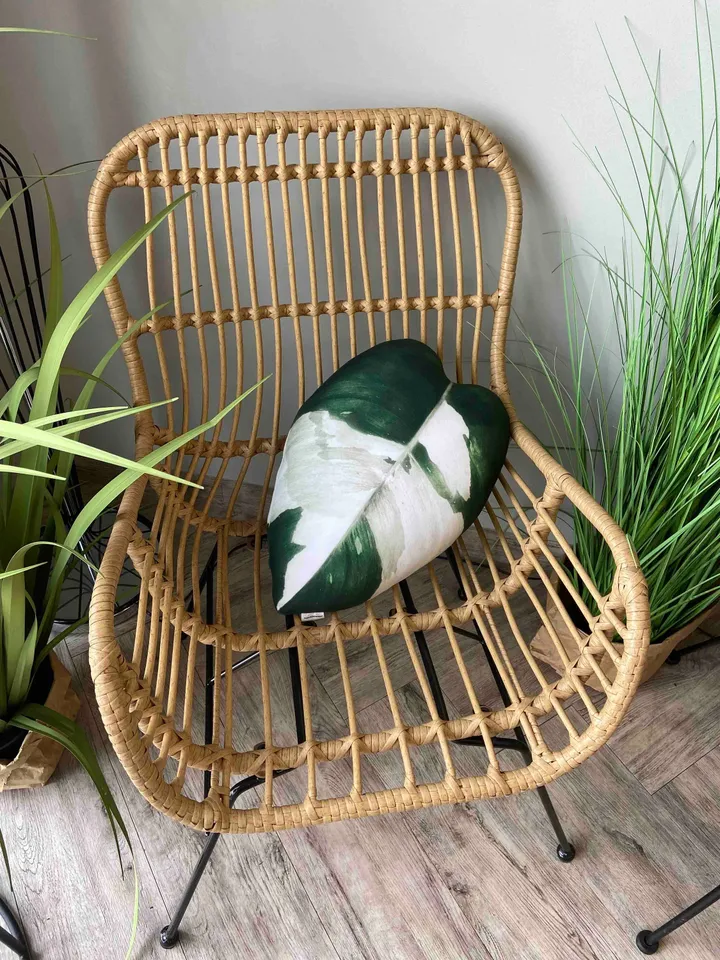 Philodendron White Princess pillow / Philodendron pillow /  philodendron leaf cushion / rare plant pillow / plant lover gift