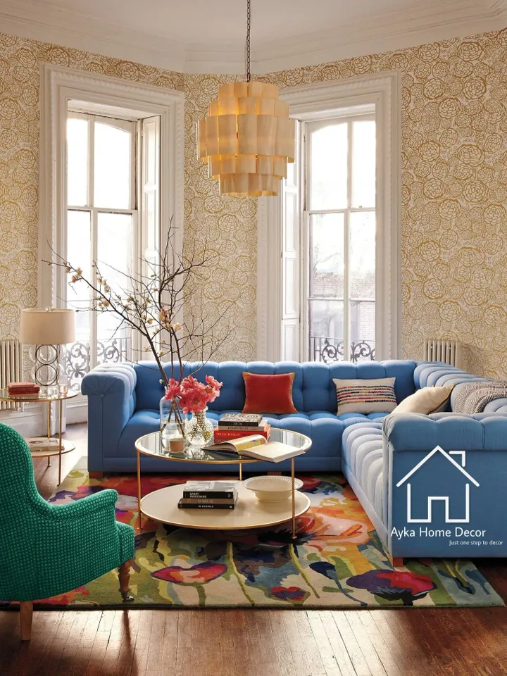 Ayka Vintage 100% Handmade Woolen Area Rug For Hall Kitchen Living Room Bed Room Dining Room Kids Room Carpet Flower Rugs / Carpet Christmas