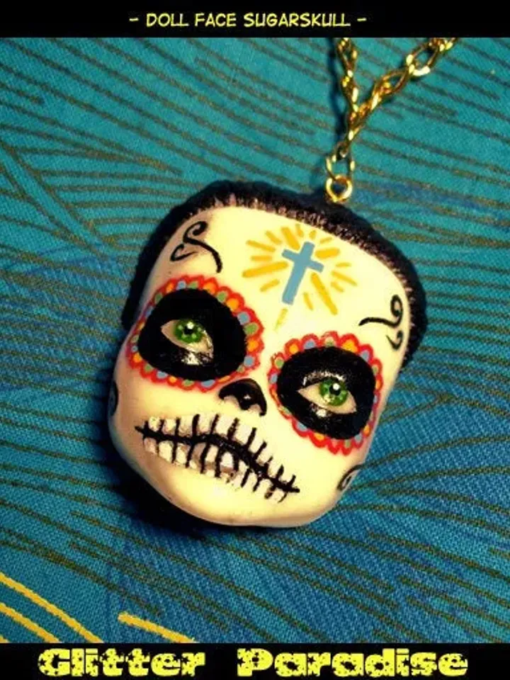 DollFace Gothic Chic - Necklace - Doll Face - Gothic - Goth - Pentacle - 666 - Evil Doll - Satan - Witch - Occult - Devil- Glitter Paradise®