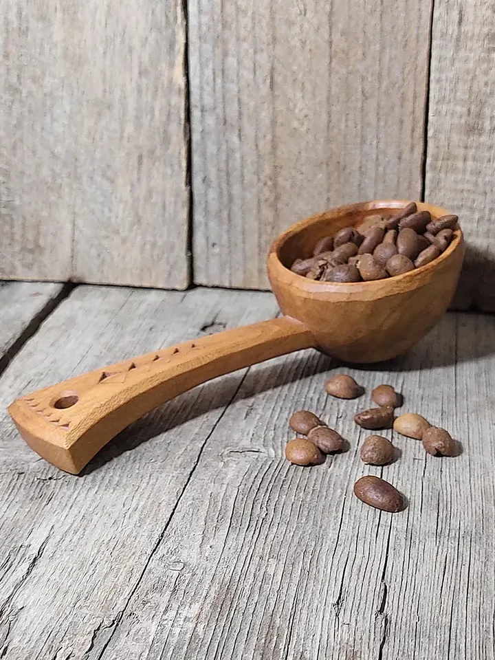 Handmade wooden coffee scoop Tea scoop Wood gift coffee lovers Wood anniversary year Cherry wood spoon anniversary gifts
