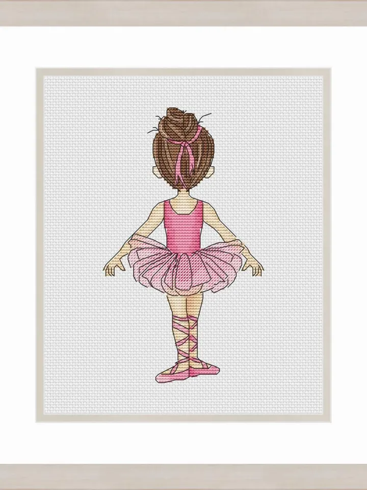 Ballerina Cross Stitch Pattern PDF, Ballet dancer Cross Stitch Pattern Modern