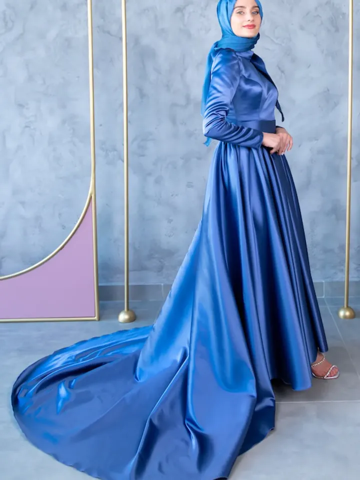 AHUNARE HIJAB - Wedding Dress, Muslim Evening Gown, Nikah, Islamic Wedding, Engagement, Bridesmaid,