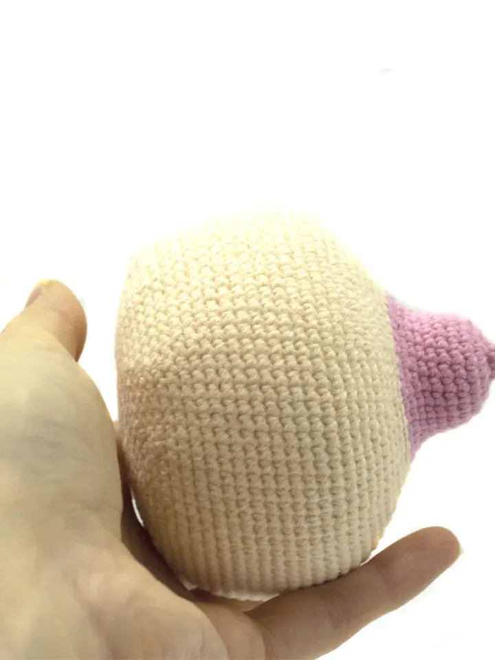 Crochet pattern breast models with two different nipple types, pdf photo tutorial, beginner patterns easy soft toy