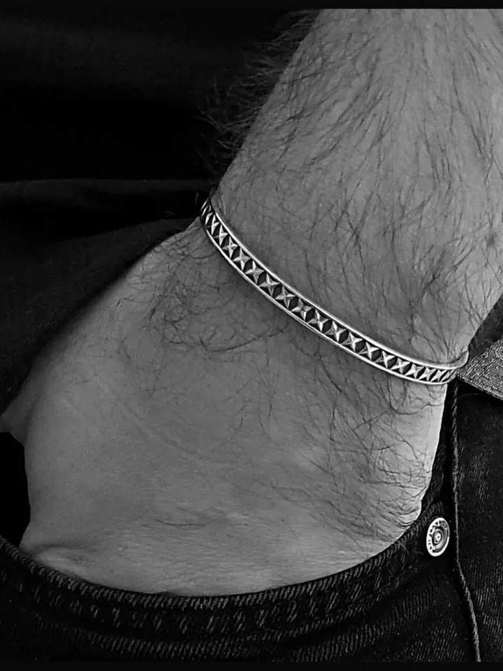 Solid Silver Cuff Bracelets, High Quality Thick & Solid 925 Sterling Silver Handmade Bangle, Adjustable Cuff Christmas Gifts for Men