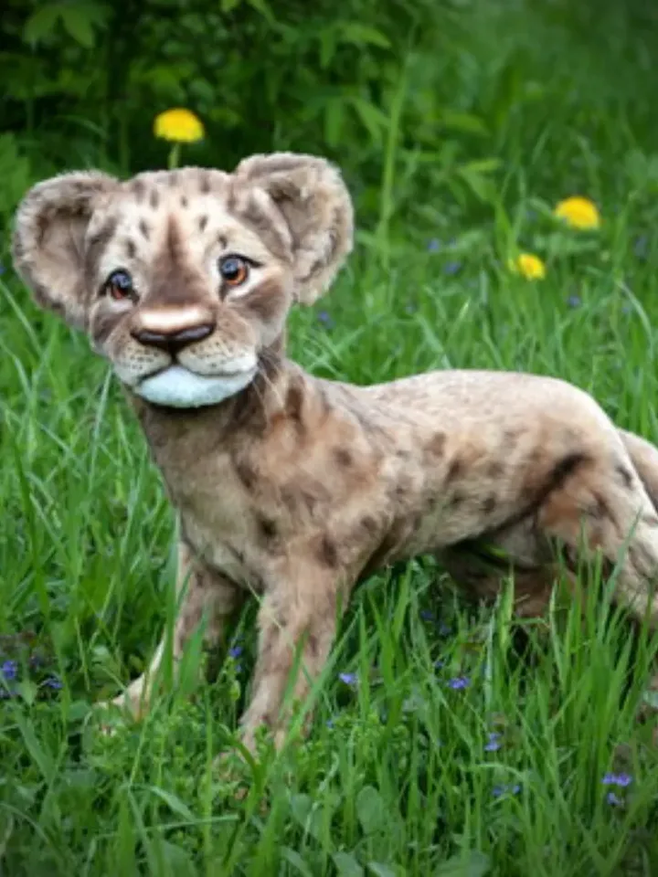 SEW PATTERN Lion Cub -Collectible Toy-Posing Toy-Lion Cub Toy-Stuffed Animal Figurine-PDF Template