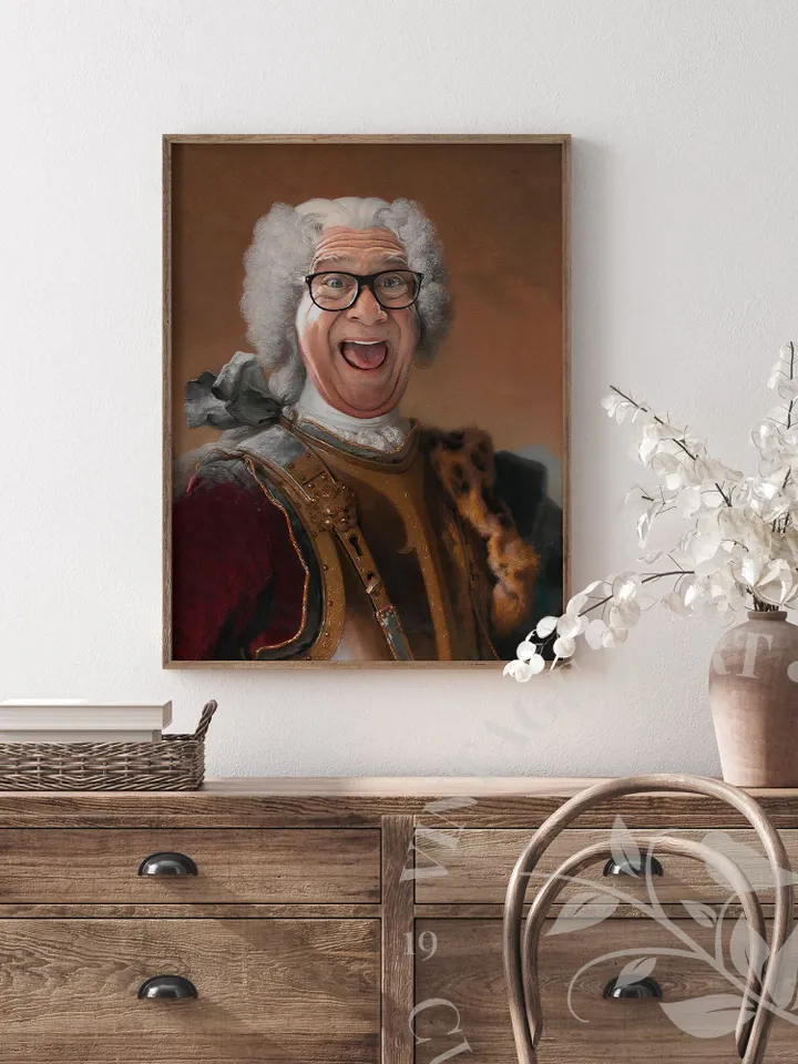 Large Danny DeVito Vintage Funny Wall Art PRINTABLE, Art Deco Print Painted Portrait, Downloadable Decor | 160