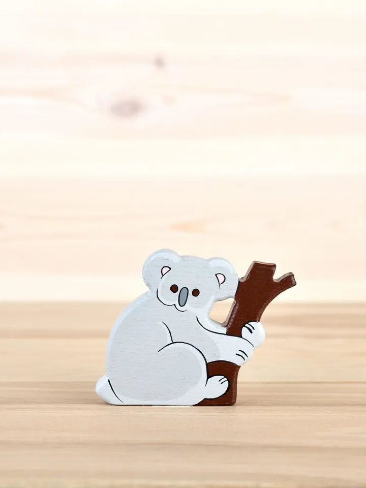 Wooden Koala figurine Australian animals Kangaroo bear