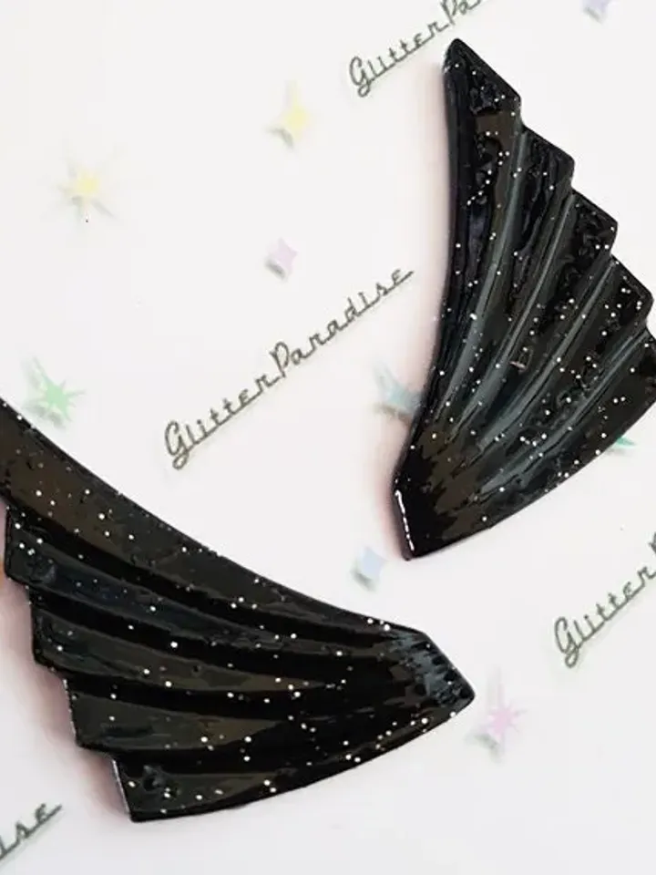 Art-Deco Wings - Earrings - Glitter Jewelry - Wings Earrings - Retro Earrings - Mid-Century Modern - Art-Deco Jewelry - Glitter Paradise®