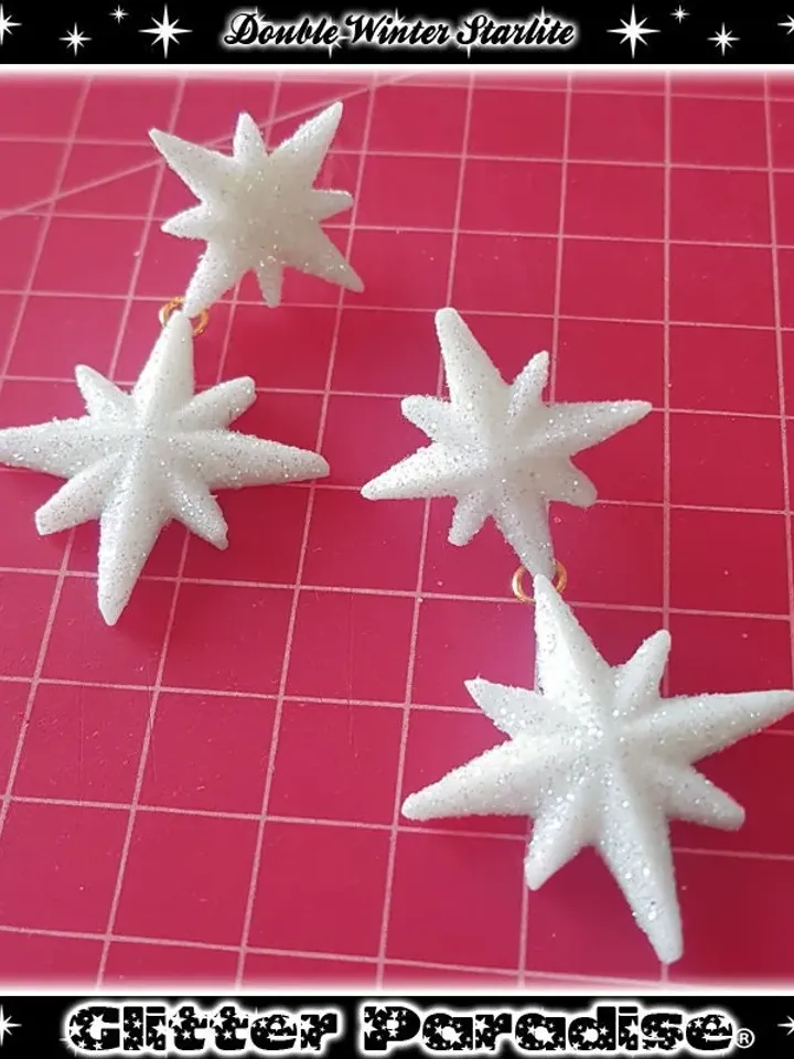 Winter Starlite - Boucles d'Oreilles Starlite - Boucles d'Oreilles Starburst - Motel Star - 50's - Mid-Century Modern - Glitter Paradise®