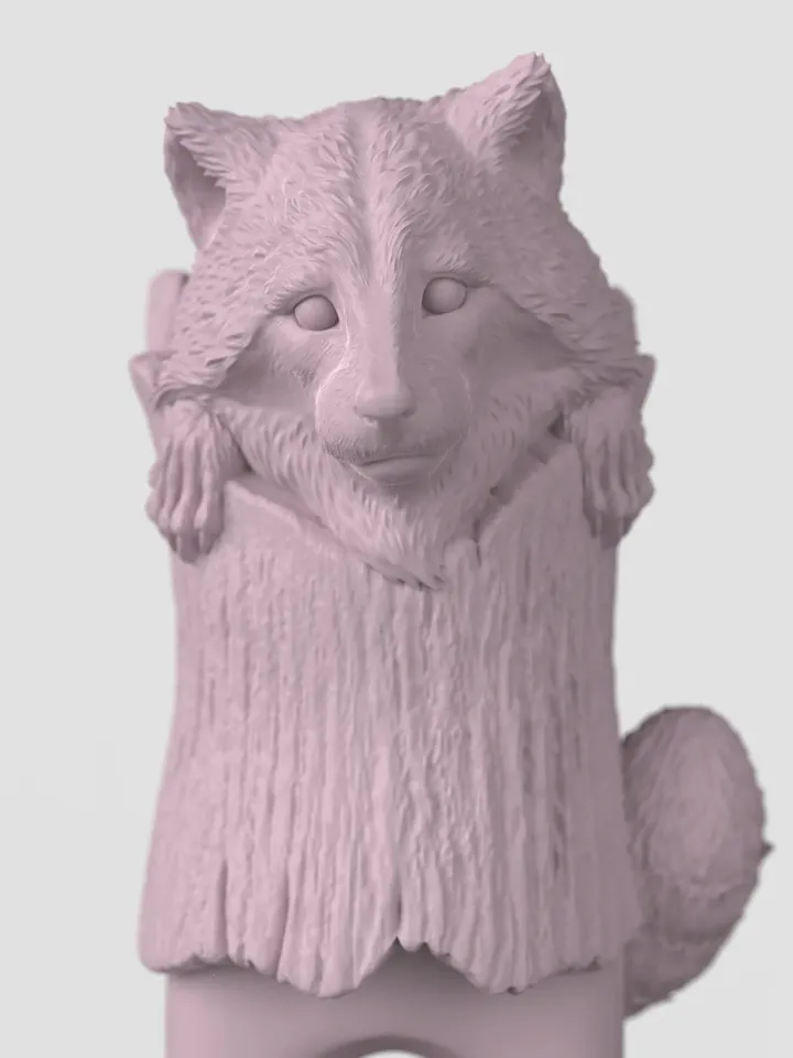 3D Model STL CNC Router file 3dprintable Hairpin Raccoone