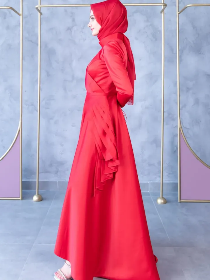 AHUNARE HIJAB - Wedding Dress, Muslim Evening Gown, Nikah, Islamic Wedding, Engagement, Bridesmaid,