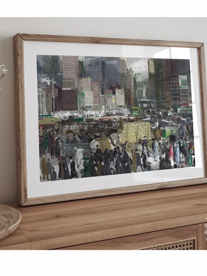 NYC Vintage Print, Cityscape Painting Printable Art, Conceptual Antique Wall Decor Downloadable, Digital | 39