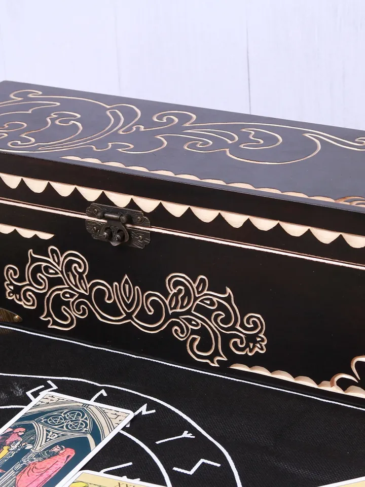 Tarot storage, Tarot card box, Altar box, Tarot card holder, Wooden tarot box, Tarot cards box / Any size on request
