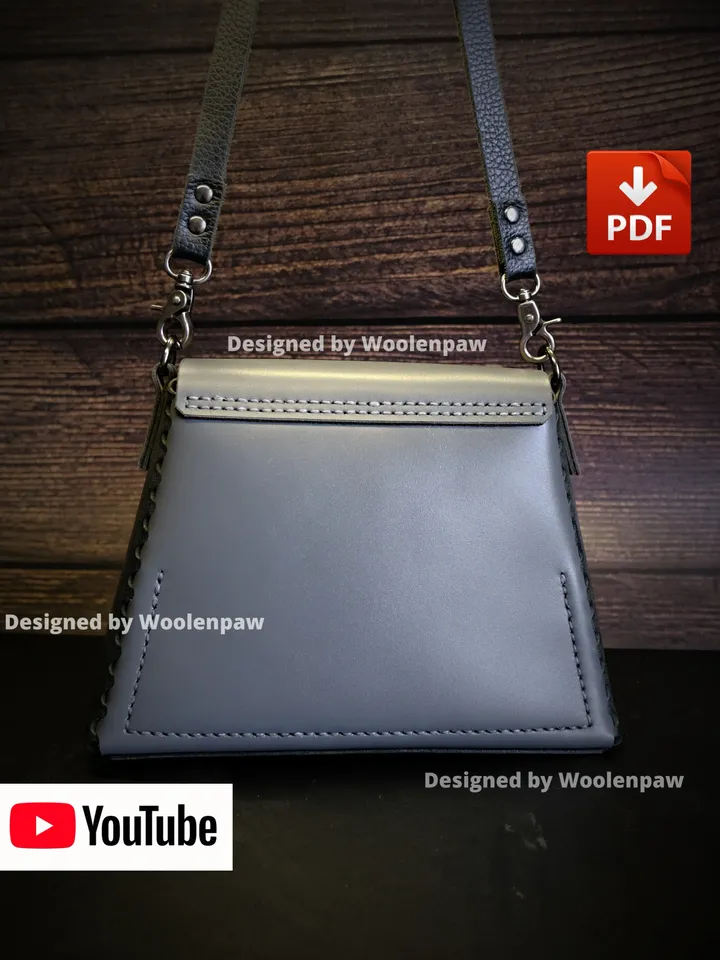 Leather pattern - Ladies Crossbody bag - "Rock".NS9