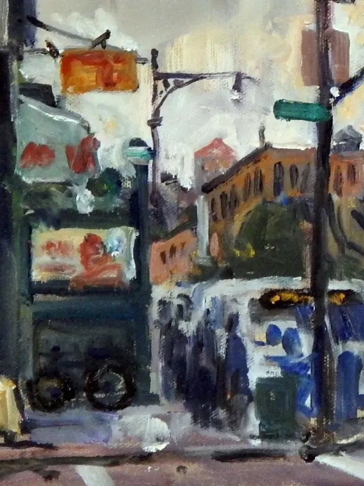 Original New York City Painting - Dusk/Inwood/NYC- 16x20 Oil on Canvas, Urban Impressionist Painting, Signed American Realist Fine Art
