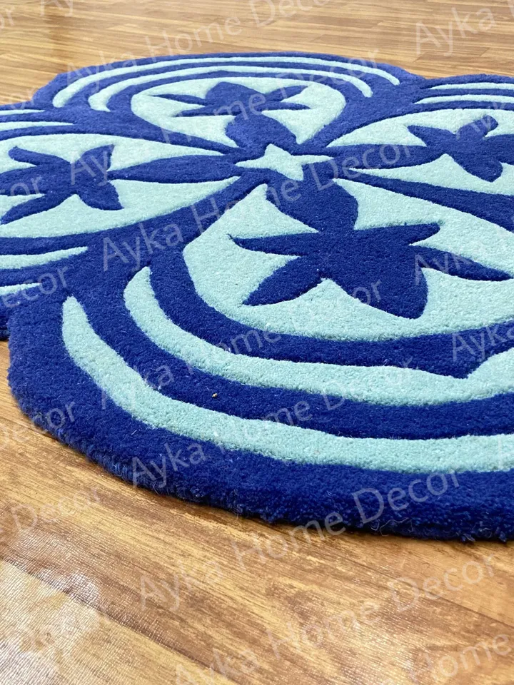 Whito Stip Woolen Handmade Area Rug For Hall Kitchen Living Room Bed Room Bath Room Dining Room Kids Room Carpet / Christmas Gift / Rugs