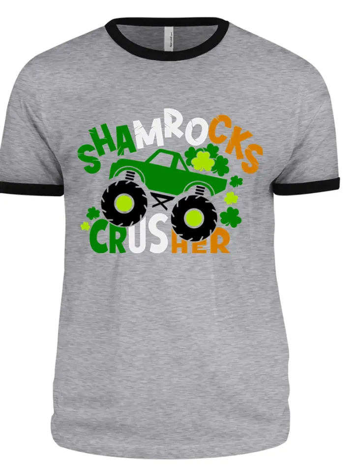 Crushing Shamrocks Monster truck St. Patricks Day Clover boy digital design Cricut svg dxf eps png ipg pdf, cut file