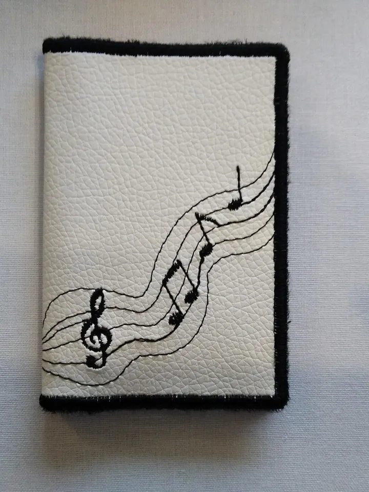Embroidery Designs Card Case In The Hoop treble clef card holder