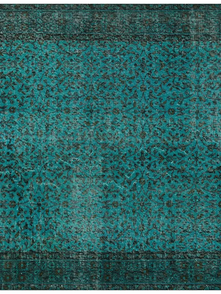 Bohemian Bliss: Hand-Woven Blue Turkish Rug for Your Living Room
